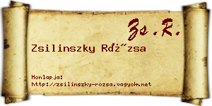 Zsilinszky Rózsa névjegykártya