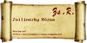 Zsilinszky Rózsa névjegykártya