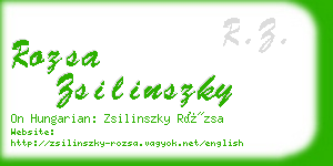 rozsa zsilinszky business card